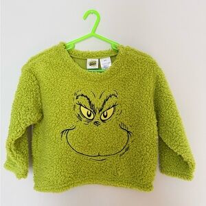 Kids Fuzzy Green Grinch oversized Sweater